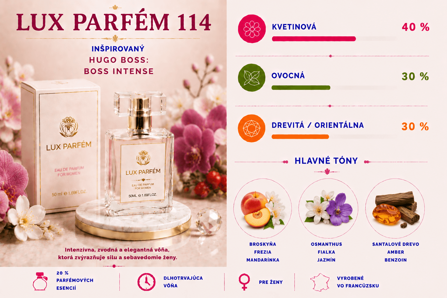 Lux Parfém 114 – Inšpirovaný Hugo Boss: Boss Intense